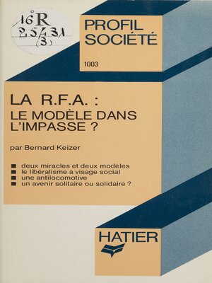 cover image of La République fédérale d'Allemagne